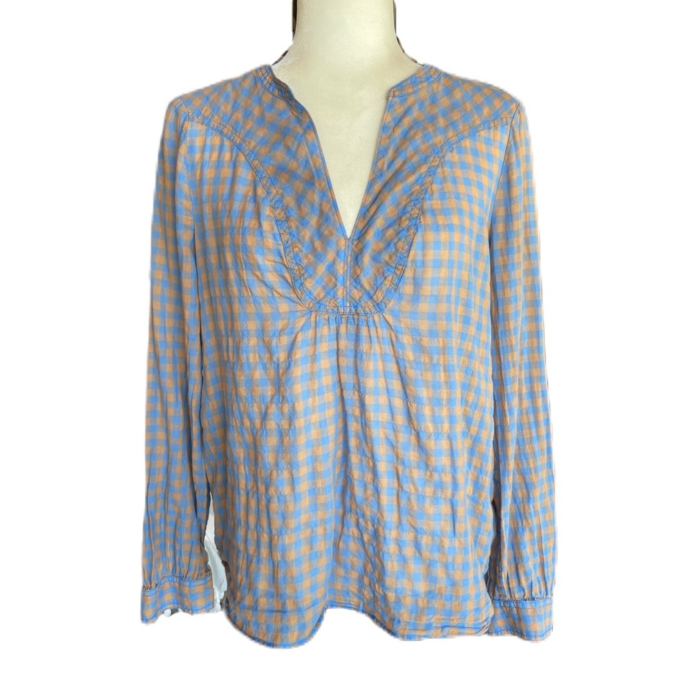 Anthropologie Holding Horses Popover Blouse Gingham